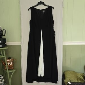 Adrianna Papell Black and White A-line High Low Dress